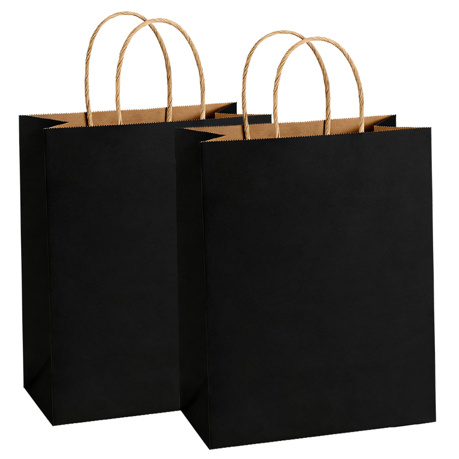 30 PCS Black Gift Bags, 15 * 8 * 21 CM Paper Bags with Handles, Made of 130GSM Thick Kraft Paper