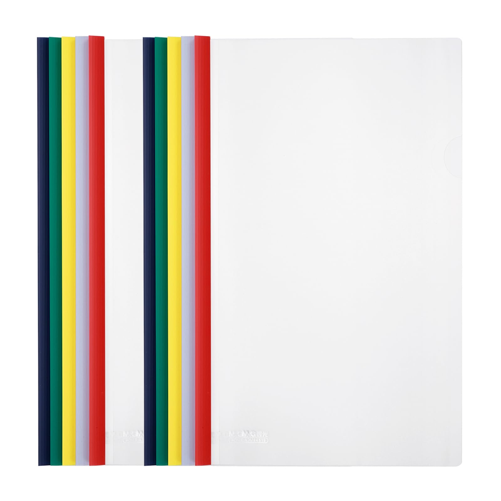 M&G 10 Pcs Report Covers with Sliding Bar, 5mm Clear Folders Large Sheets Capacity A4 Size File Document Organizer Binder for Classroom Office, Mix Colors