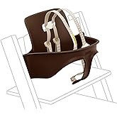 Tripp Trapp Baby Set from Stokke, Walnut - Convert The Tripp Trapp Chair into High Chair - Removable Seat + Harness for 6-36 