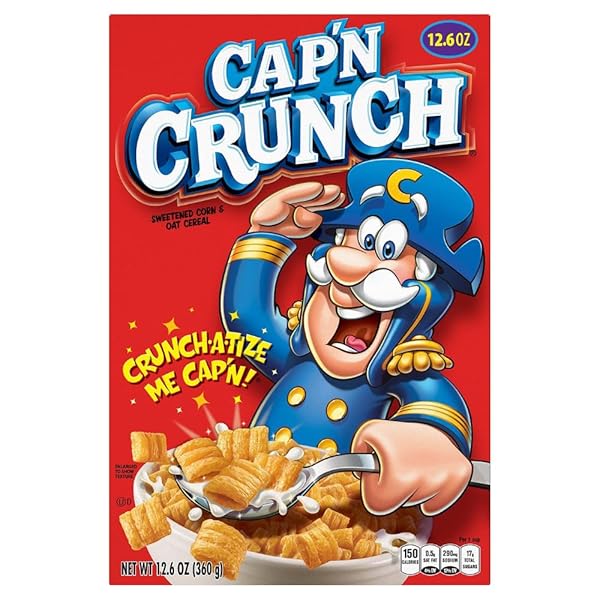 QUAKER CAP’N CRUNCH SWEETENED CORN & OAT CEREAL,...