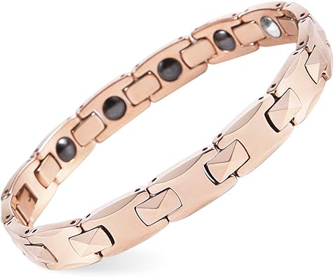 Amazon ゲルマニウム ブレスレット タングステン製 レディース ピンクゴールド ゲルマニウム4粒 ヘマタイト9粒 磁気 パッケージ内容5つ Ryouen ブレスレット 通販