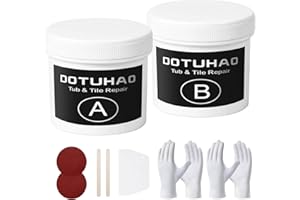DOTUHAO Fiberglass Tub Repair Kit, Bathtub Repair Kit, Porcelain Repair Kit, Quick to Fix Cracks, Fiberglass Shower Repair Kit White for Chips Dents Cracks Holes Scratchs