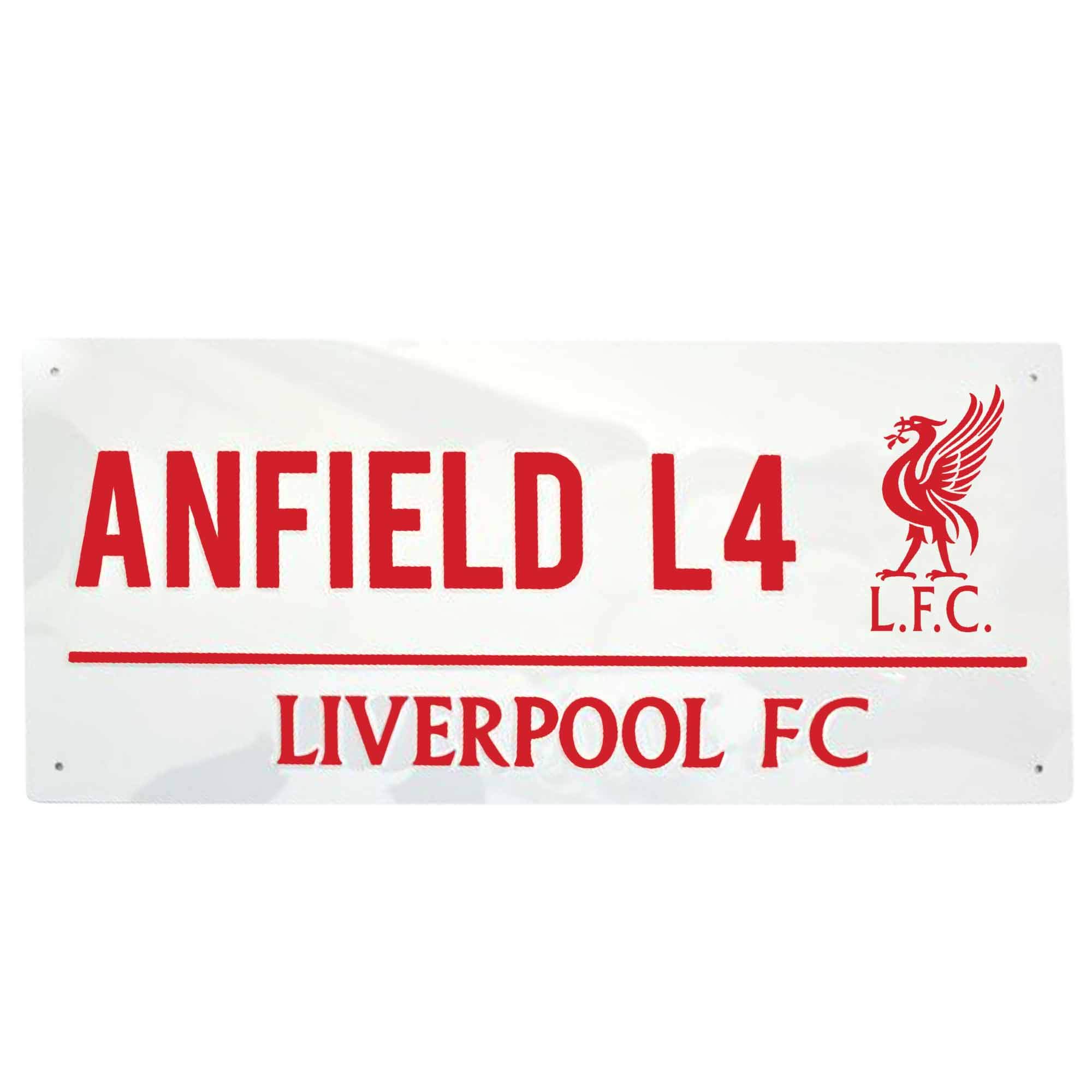 Official Liverpool Anfield Road & Football Crest Metal Street Sign (40cm x 18cm)