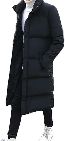 Amazon Bajian メンズ ダウンジャケット ライトダウン ダウンコート ジャケット ロング丈 カジュアル シンプル 無地 防寒 防風 お出かけ 大きいサイズ 秋冬 コート ジャケット 通販