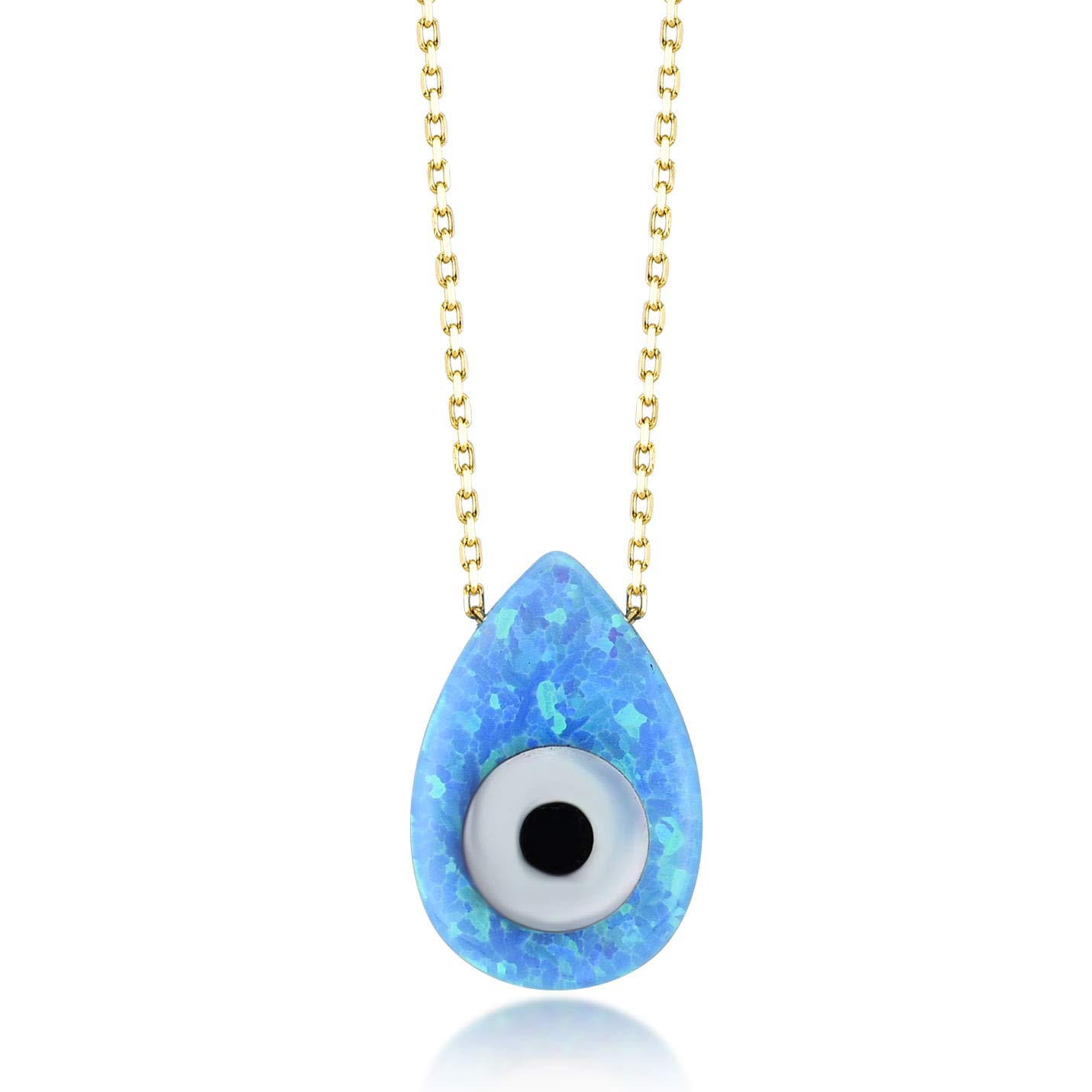 GELIN 14k Solid Gold Opal Evil Eye 
