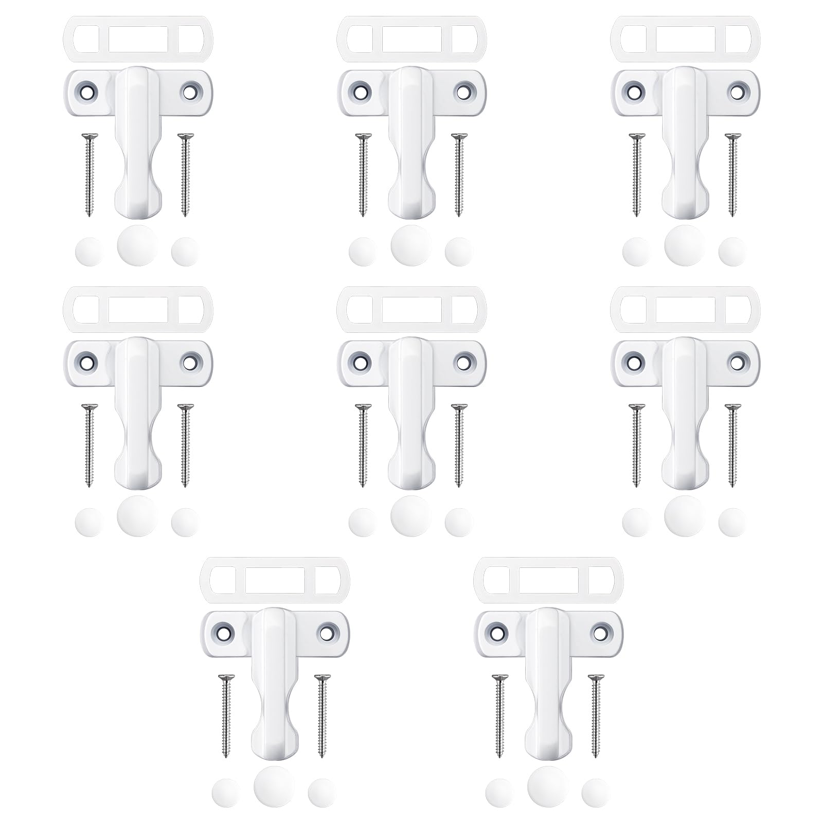 eSynic Professional 8Pcs Sash Jammer Set Sash Blocker Jammer Strong Zinc Cast Alloy Sash Jammer Restrictor Sash Jammer Window Restrictors Perfect for Various UPVC/PVC Doors and Windows etc