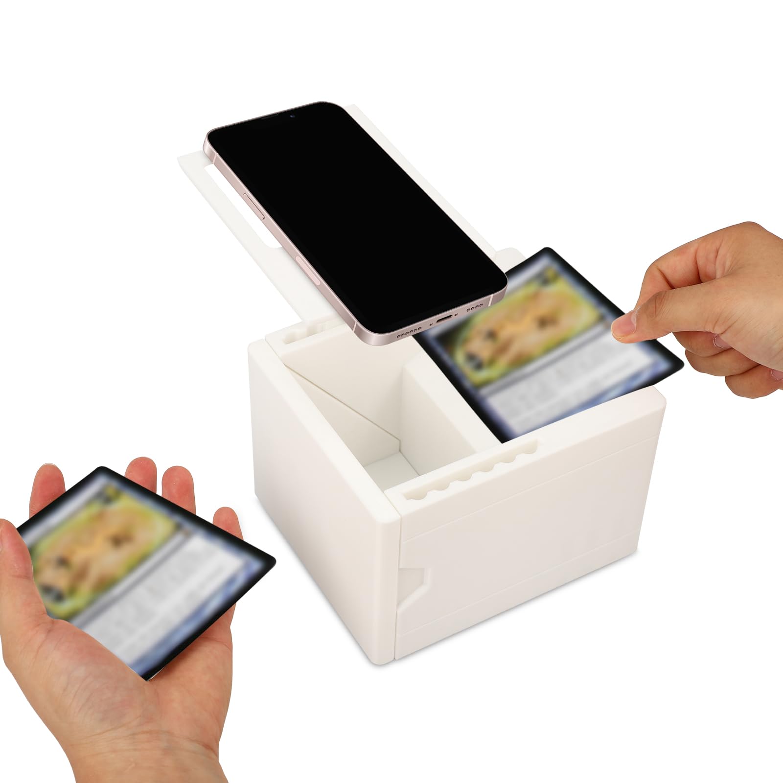 TCG Card Scanner Phone Stand, Trading Card Quick Scanner Works with ManaBox App Compatible with Standard Size Trading Cards