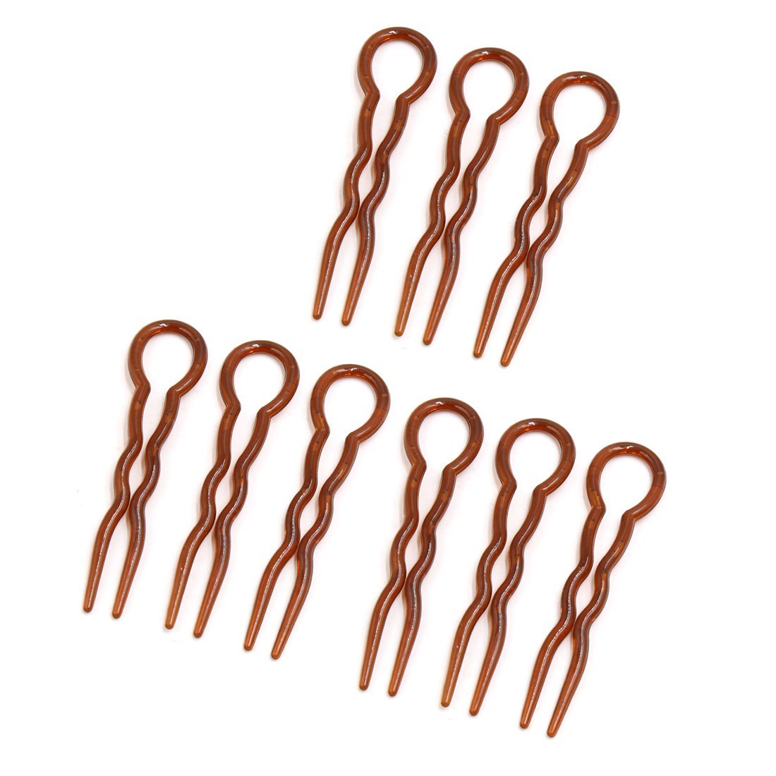 Electroprime 9pcs Coffee Color Plastic Wavy U Shaped Spiral