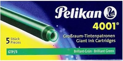 Pelikan 310631 Ink Cartridges 4001 Gtp/5 Pack 5 Brilliant Green Fountain Pen