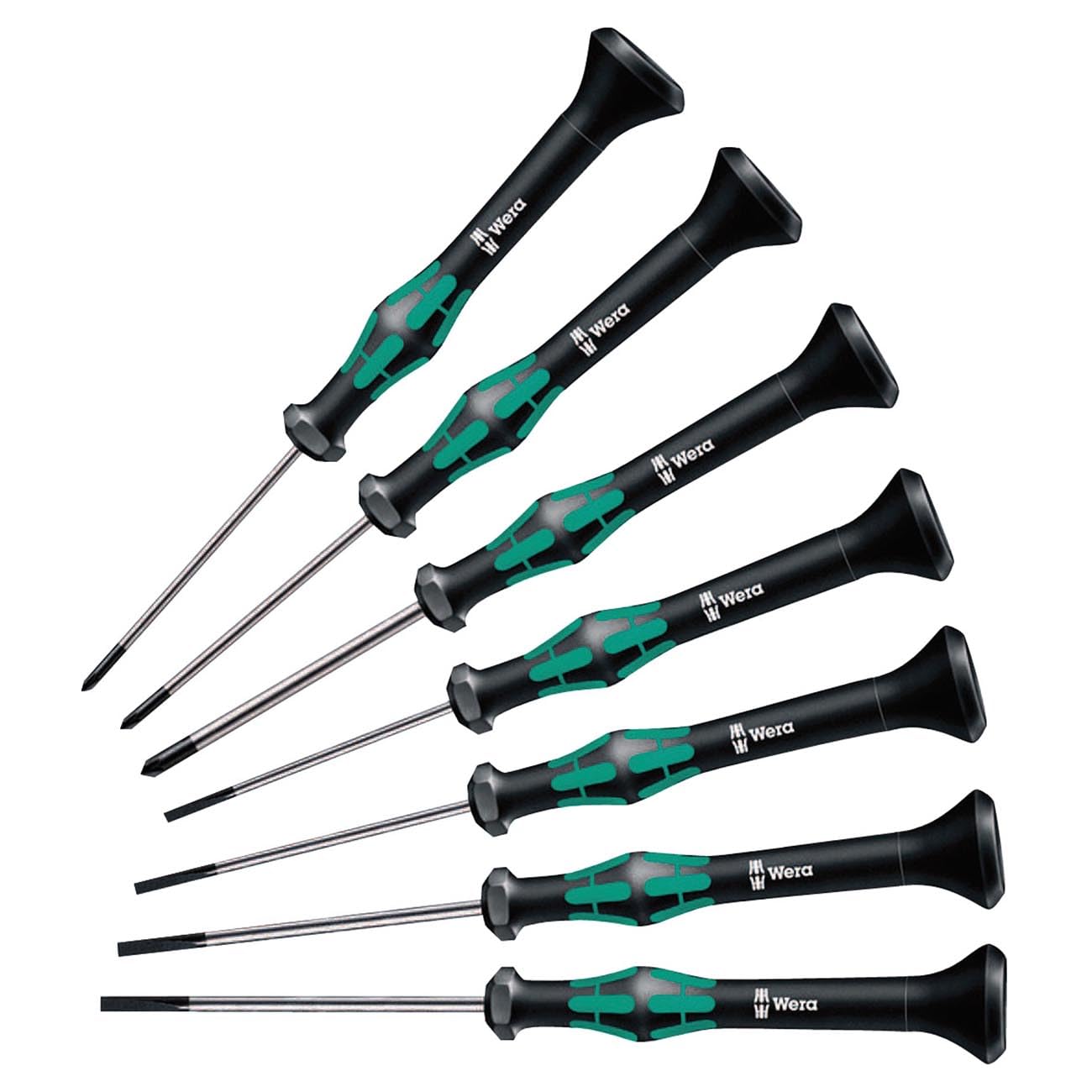 WERA 2035/2050 PH 00-01/7 Kraftform Micro Slotted/Phillips Precision Screwdriver Set by WERA