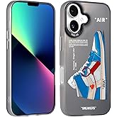 laidand Cool Sneaker Phone Case for iPhone 16 Case for Boys Men Sports Shoes Shockproof Street Aesthetic Designer Cases Compatible with iPhone 16 Blue