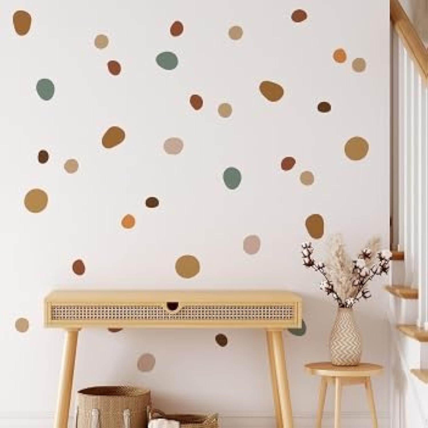 Neukids Boho Polka Dot Children's Wall Stickers Girls Wall Decals Nursery Stickers for Kids Bedrooms Livingroom Kindergarten Window Wall Decor — image 1