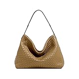 Women Boston Bag Woven Vegan Leather Handbags