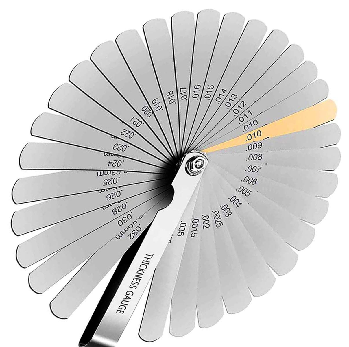 Bessy shop Feeler Gauge Set,Stainless Steel Feeler Gauge with 32PCS,Dual Marked Metric and Imperial Gap Measuring Tool for Measuring Gap Width or thickness
