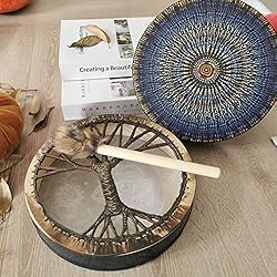 AZURAOKEY Shaman Drum, 10 Inch Frame Drum Desktop