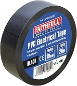 Faithfull PVC Electrical Tape Black 19mm x 20m view 1