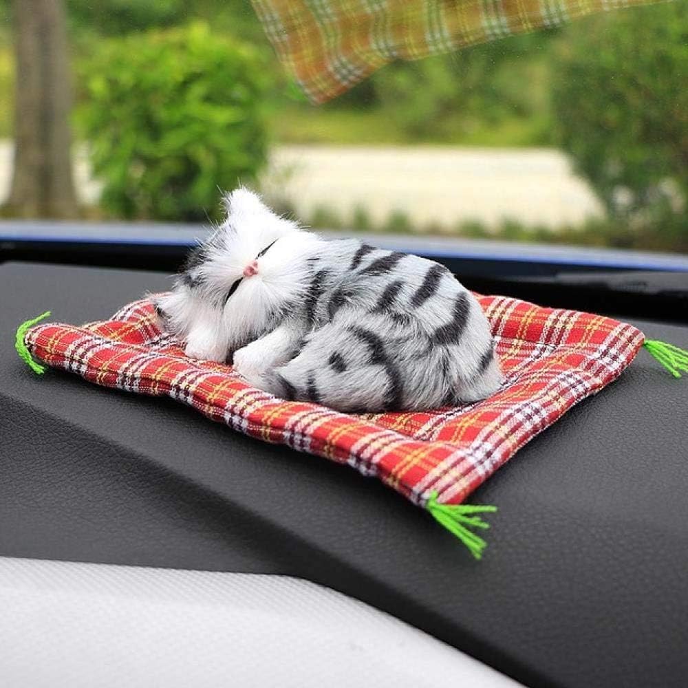 ZHANGJ Car decoration cute simulation cat sleeping decoration plush kitten doll toy children gift accessories
