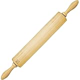 K BASIX Classic Wood Rolling Pin , Non-Stick Rolling Pin for Baking , Professional Dough Roller, Used by Bakers & Cooks for P
