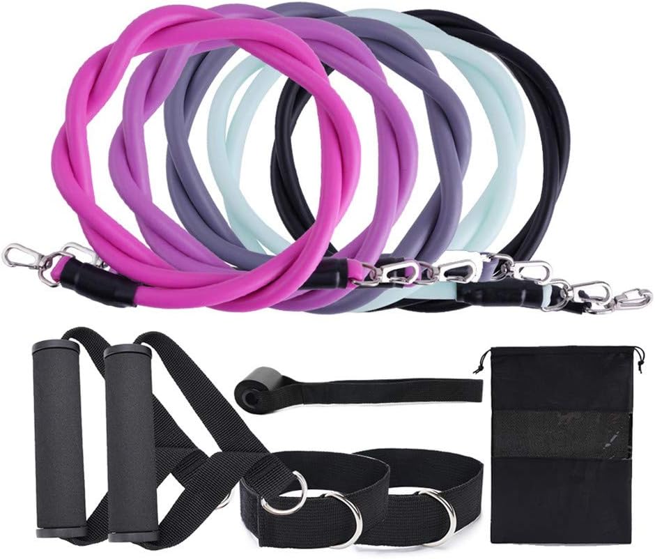 Vdaye Resistance Bands Set -Workout Exercise Bands with Cushioned Handles, Carry Bag, Legs Ankle Straps & Door Anchor Attachment for Training, Physical Therapy Yoga,Pack of 11