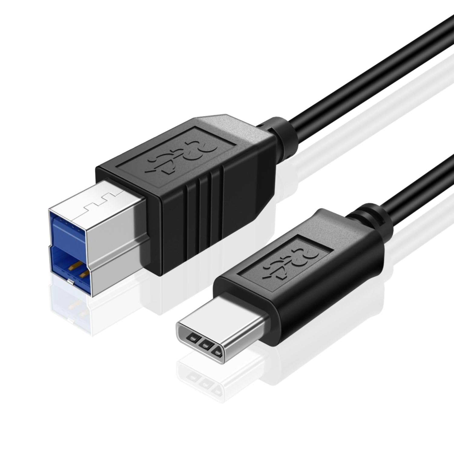 TNP USB Type C (USB-C) to Type B (USB-B) Cable (6FT) Black -Upstream SuperSpeed Standard USB 3.1 Male Port With Reversible Type C Connector Design For Printer Scanner