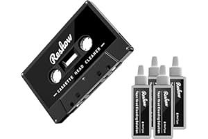 Reshow Audio Tape Cassette Head Cleaner with 2 Cleaning Fluids Care Wet Maintenance Kit for Cassette Tape Player/Boombox/Deck/Recorder