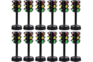 Toddmomy 12pcs Sound Child Traffic and Play, Light Sand Learning Signs: Model Signs Signals Party Mini Toddler Toy, Educational Early Lights Red Favors Lamp Pretend Toy