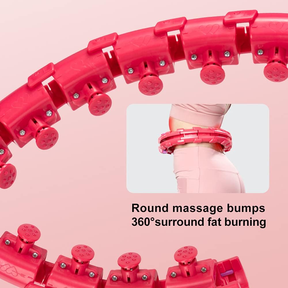 24 Detachable Weighted Hula Hoops Exercise Removable Multiple Assembly Design Professional Fitness Hula Hoop Brings Perfect Figure（Pink） : Sports & Outdoors