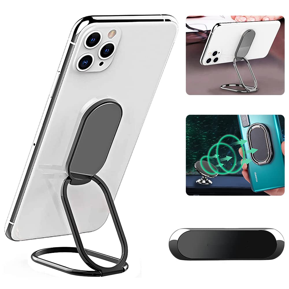 Photo 1 of CLZWiiN Phone Ring Holder Finger Kickstand, Foldable 360° Rotation Cellphone Grip for Desk, Office Desktop, Cell Phone Stand Compatible with iPhone iPad Smartphones Tablets (with Magnetic Car Mount)