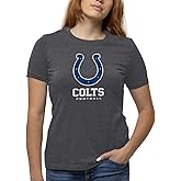 Team Fan Apparel Women's NFL Ultimate Fan Logo Short Sleeve T-Shirt - 100% Cotton - Officially Licensed - Tagless Tee (Indianapolis Colts - Charcoal, X-Large)