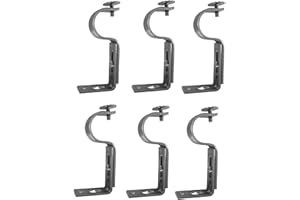 TEJATAN - Curtain Rod Brackets (Silver, 1 Inch - Set of 6 ( 3 Pairs))