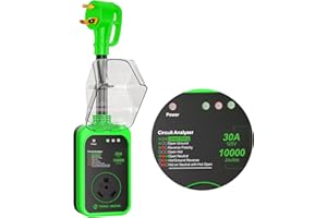 TRONIC MASTER RV Surge Protector 30Amp -10000Joules RV Power Surge RV Circuit Analyzer Surge with Waterproof Cover Safety Certification LED Display RV Adapter Plug for Camper Travel Trailers (Green, 30A)