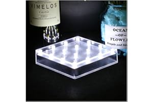 LARDUX Led Light Base - 5 inch Square Lights Display Stand for Effiel Tower Vase Crystal Glass Art LED Pedestal Base - Charging USB or Battery Powered