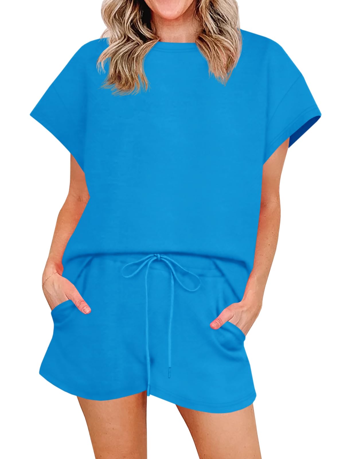 EMELY™ - Slim-Fit Long Sleeve Round Neck Two-Piece Lounge Set