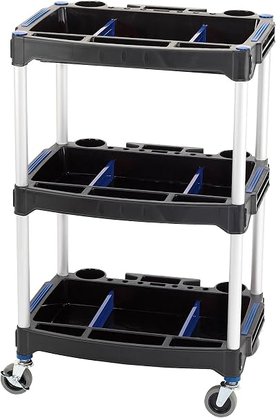 Draper 04612 3-Tier Workshop Trolley with Lockable Wheels & Dividers