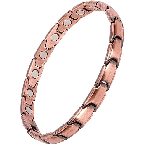 Feraco Copper Bracelet for Women Hand Forged Pure Solid