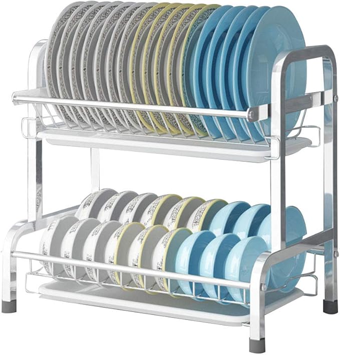Estante para Secar, Estante para Platos de Acero Inoxidable de Nivel 2