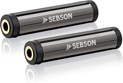 SEBSON 3.5mm Female to Female AUX Coupler 2 Pack Stereo Jack