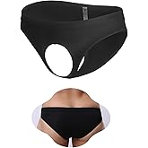 ohyeahlady Mens Sexy Underwear Briefs G-String Pouch Ice Silk Open Front Underwear Lingerie for Mens Comfortable Briefs