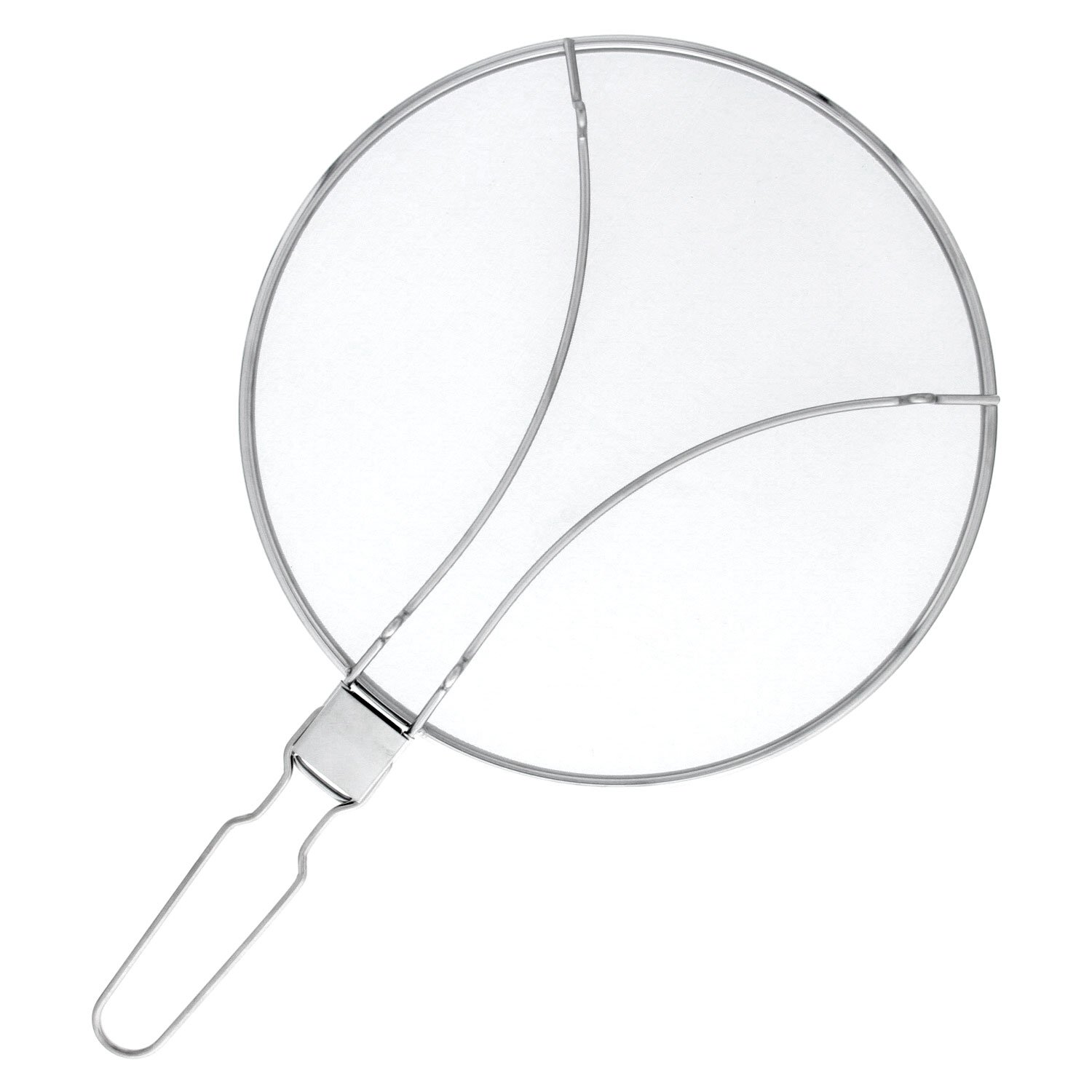U.S. Kitchen Supply 13" Stainless Steel Fine Mesh Splatter Screen with Folding Handle and Resting Feet - Use on Pots and Pans - Grease Oil Guard for Safe Cooking