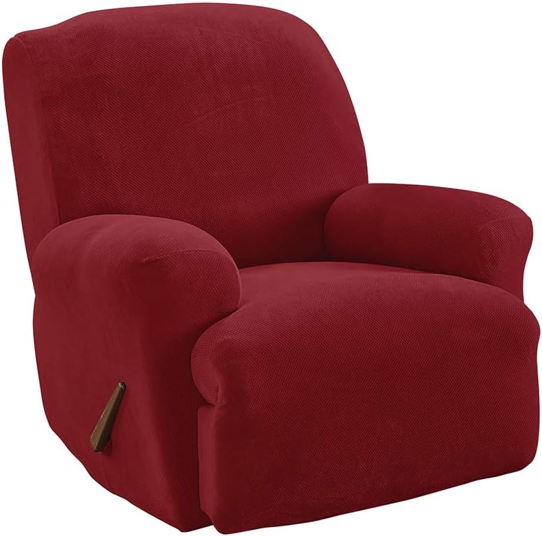 Best Sure Fit Stretch Pique Short Dining Room Chair Slipcover Chocolate