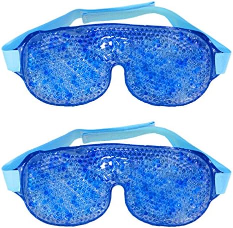 2 Packs Gel Bead Eye Mask Hot and Cold Two Side Reusable Therapy Eye Relieve 10x4 Inch by FORMAX CARE (2)
