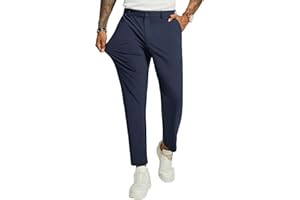 PJ PAUL JONES Men 4 Way Stretch Golf Pants Casual Slim Fit Cropped Tapered Dress Pants Lightweight Business Trousers