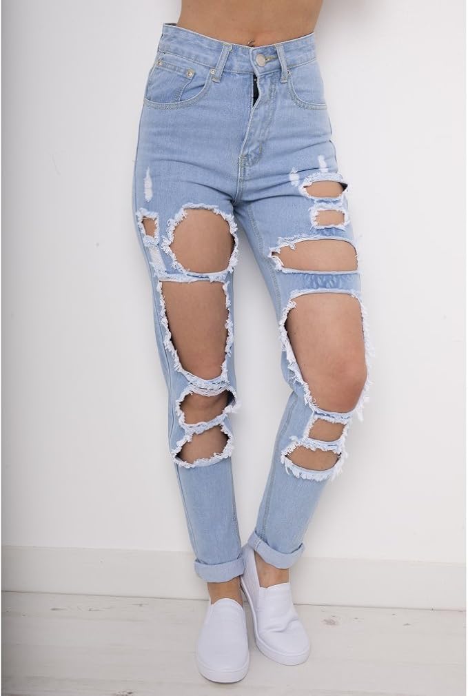 black oversized ripped jeans