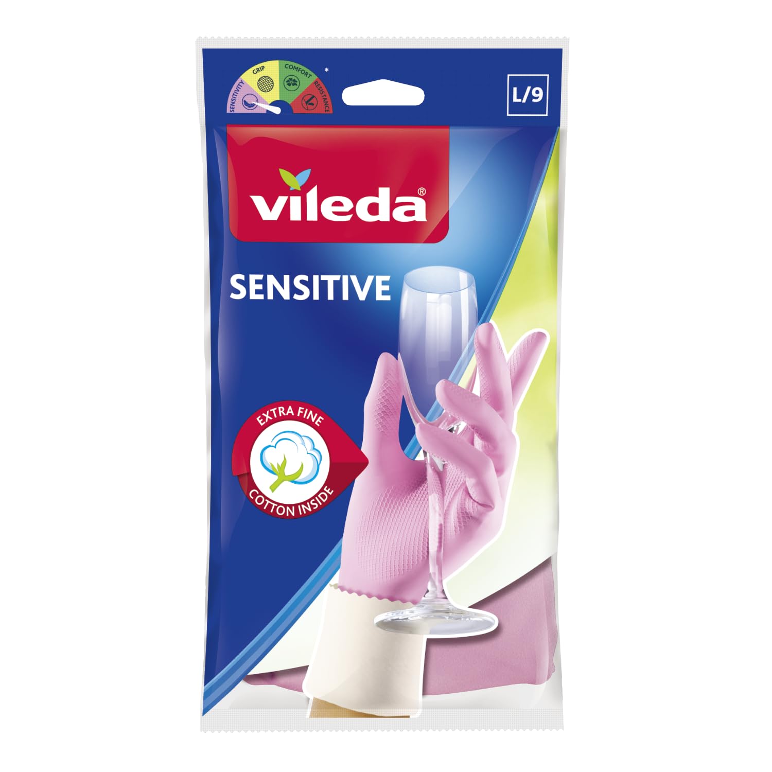 Vileda Gloves Size L Single Pack (1 x 1 Pair) Fine/Sensitive