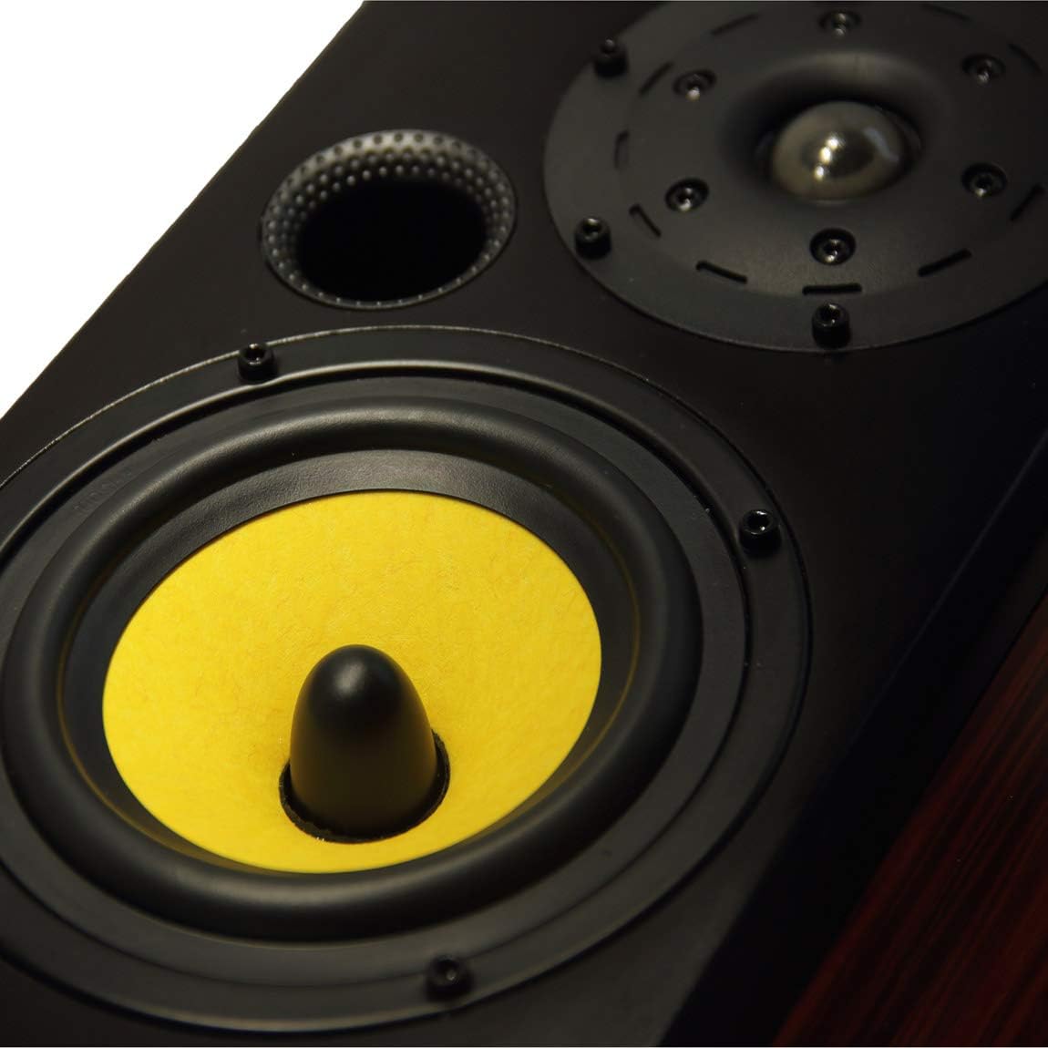 yellow bookshelf speakers