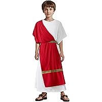 Costume Romano Per Bambino | Toga Con Copricapo E Cintura | Per Halloween E Feste A Tema Greco-Romano - Foto 5
