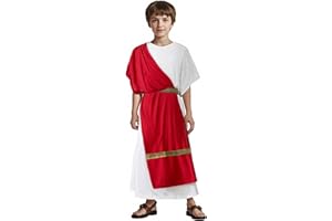 VZQI Greek Toga Costume for Kids Roman Halloween Nobility Boy Cosplay