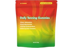 Neonomicon Tanning Gummies, Daily Tanning Gummies with Astaxanthin, Lycopene & Beta Carotene for Skin Health & Glow, Vegan, Non-GMO, Watermelon Flavor, 60 Count