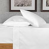 URBANHUT 700 Thread Count 100% Cotton Sheets Queen Size, 4Pc Sheet Set Luxury Bed Sheet for Queen Size Bed, Sateen Weave Hotel Sheets, Better Than Egyptian, 16'' Elasticized Deep Pocket - White