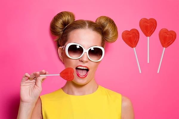VALENTINES DAY LOLLIPOPS RED DOUBLE HEART SHAPED CHERRY FLAVORED, INDIVIDUALLY WRAPPED (120-PACK)